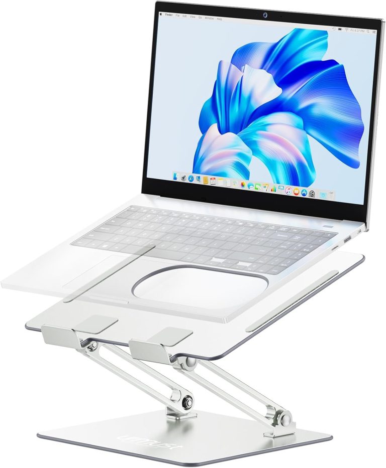 Urmust Laptop Stand, Ergonomic Adjustable Riser for Desk, Compatible with Laptops up to 16 Inches, Including MacBook Pro/Air, Portable, Heat Dissipation, Gift for Women Men