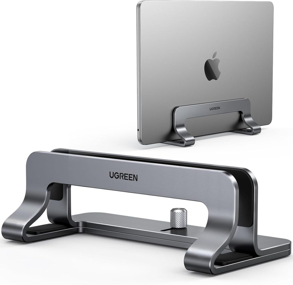 UGREEN Vertical Laptop Stand Holder for Desk Compatible with MacBook Pro, MacBook Air Stand Vertical Aluminum Adjustable for Up to 17.3 Inch Gaming Laptop, Gray UGREEN Vertical Laptop Stand Holder for Desk Compatible with MacBook Pro, MacBook Air Stand Vertical Aluminum Adjustable for Up to 17.3 Inch Gaming Laptop, Gray