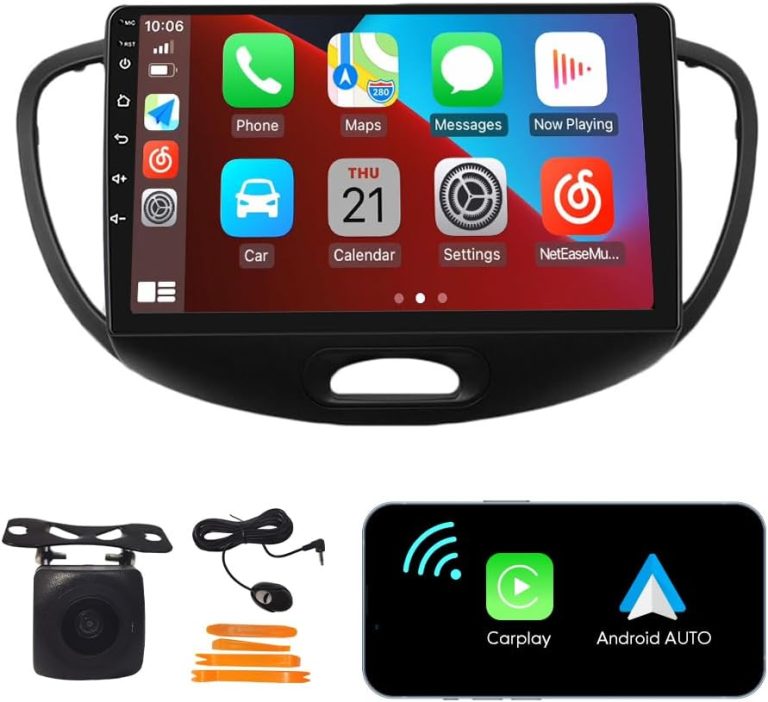 [2G+32G] Carplay Android Auto Touchscreen Autoradio Car Stereo GPS Navigation FM Radio Head Unit WiFi Mirror Link Multimedia Player GPS Radio DSP for Hyundai i10 2008-2012