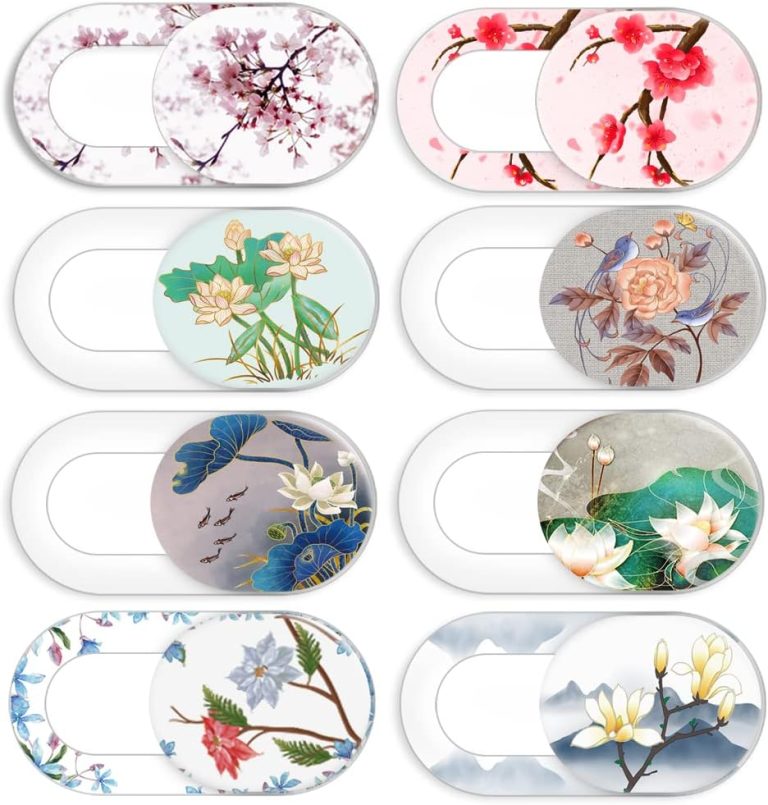 Laptop Camera Cover Slide Cute Flower 8 Pack, Webcam Cover Slide Phone Camera Cover, FadyRaye Ultra-Thin Computer Camera Cover Slide Blocker Slider Fits iPhone MacBook Laptop, Desktop, PC, Tablet