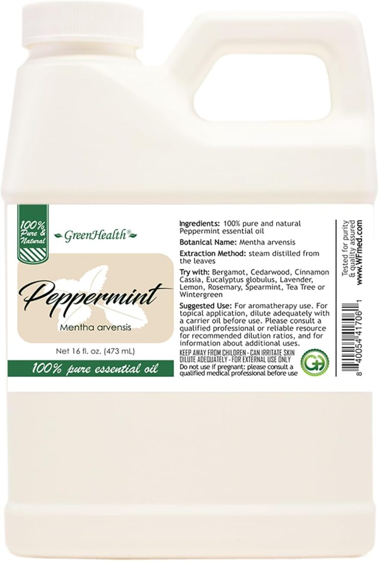 16 fl oz – Peppermint Essential Oil 100% Pure, Uncut, 16 fl oz – GreenHealth