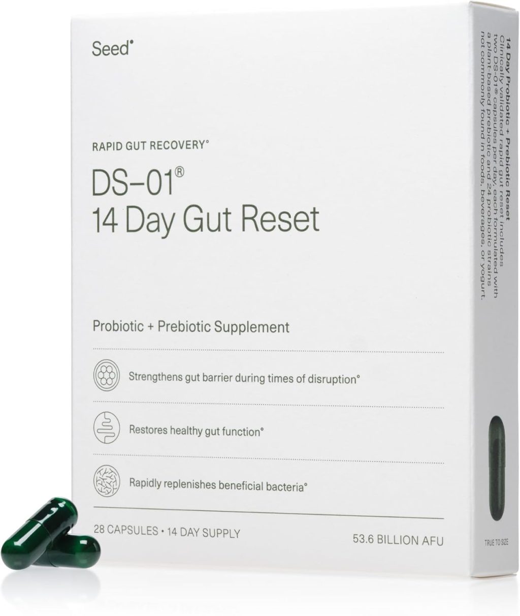 Seed 14 Day Gut Reset – Prebiotic and Probiotic for Women & Men – Digestive Health, Gut Health, Rapid Gut Recovery, Bloating & Constipation Relief – Vegan & Shelf-Stable – 28 Capsules (14-Day Supply) Seed 14 Day Gut Reset – Prebiotic and Probiotic for Women & Men – Digestive Health, Gut Health, Rapid Gut Recovery, Bloating & Constipation Relief – Vegan & Shelf-Stable – 28 Capsules (14-Day Supply)