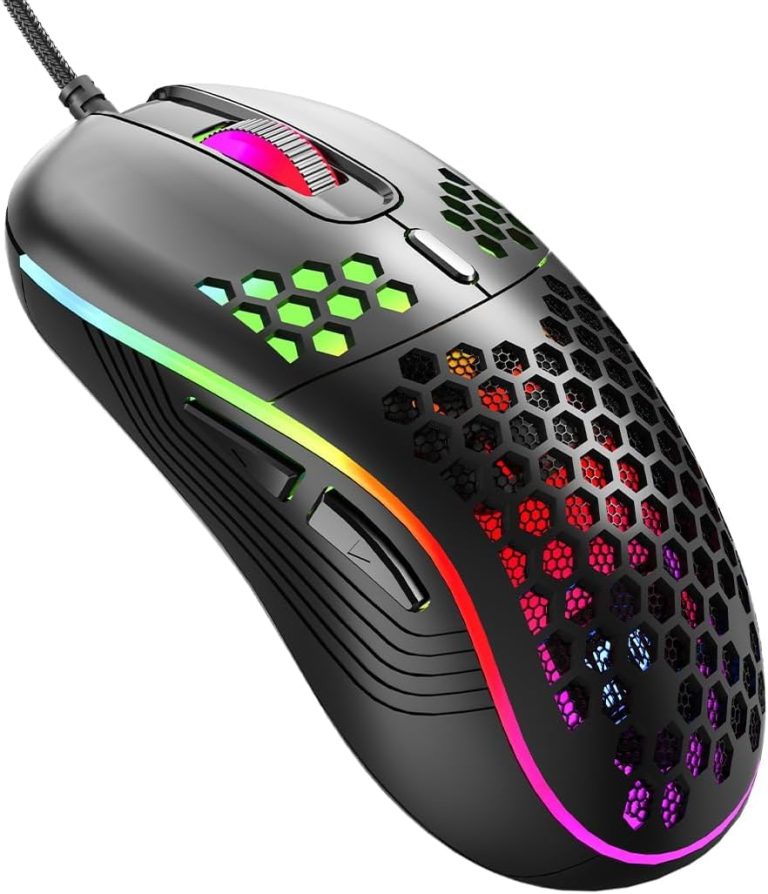 Wired Gaming Mouse with,RGB Backlight high Precision 8800 USB Plug Play Lightweight Gaming Mouse, 6 programmable Buttons,Ergonomic Wired Mouse for Laptop,Computer,PC,Mac(Black)