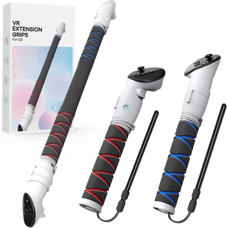 Grip Attachments Compatible with Meta/Oculus Quest 3 Accessories,Beat Saber Handles Extension, Long Arms Gorilla Tag, Golf Club 3-in-1 Quest 3 Controller Extender Mode Enhance Games Experience