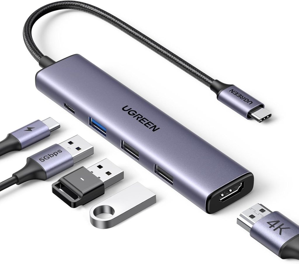 UGREEN Revodok 105 USB C Hub 5 in 1 Multiport Adapter 4K HDMI, 100W Power Delivery, 3 USB-A Data Ports, USB C Dongle for MacBook Pro/Air, iPad Pro, iMac, iPhone 15 Pro/Pro Max, XPS, Thinkpad UGREEN Revodok 105 USB C Hub 5 in 1 Multiport Adapter 4K HDMI, 100W Power Delivery, 3 USB-A Data Ports, USB C Dongle for MacBook Pro/Air, iPad Pro, iMac, iPhone 15 Pro/Pro Max, XPS, Thinkpad