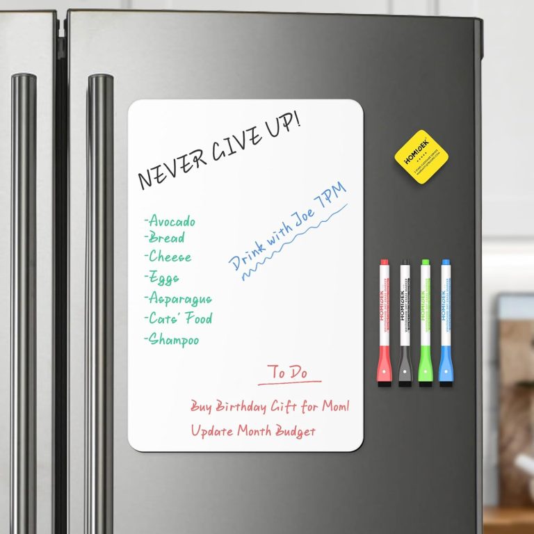Magnetic Whiteboard for Fridge, Refrigerator Dry Erase Board, Small White Board with 4 Markers and 1 Eraser, 11 x 17 Inches