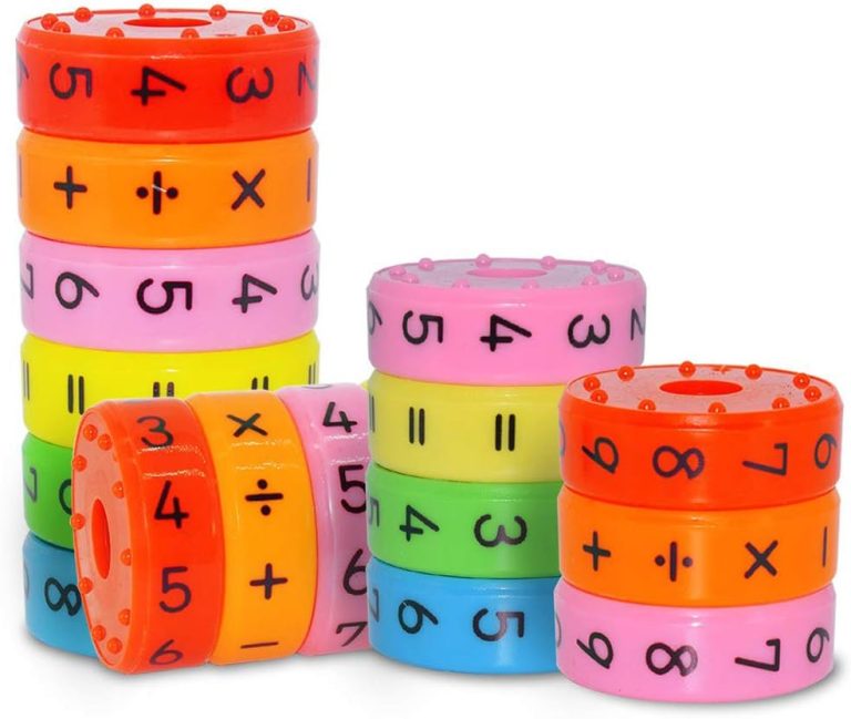 Learning Toys Math Toy Montessori Preschool Learning Educational Counting Game Numbers and Symbols Math Skills Colorful Fridge Kindergarden Educational Tools Math Blocks Great Gift for Kids