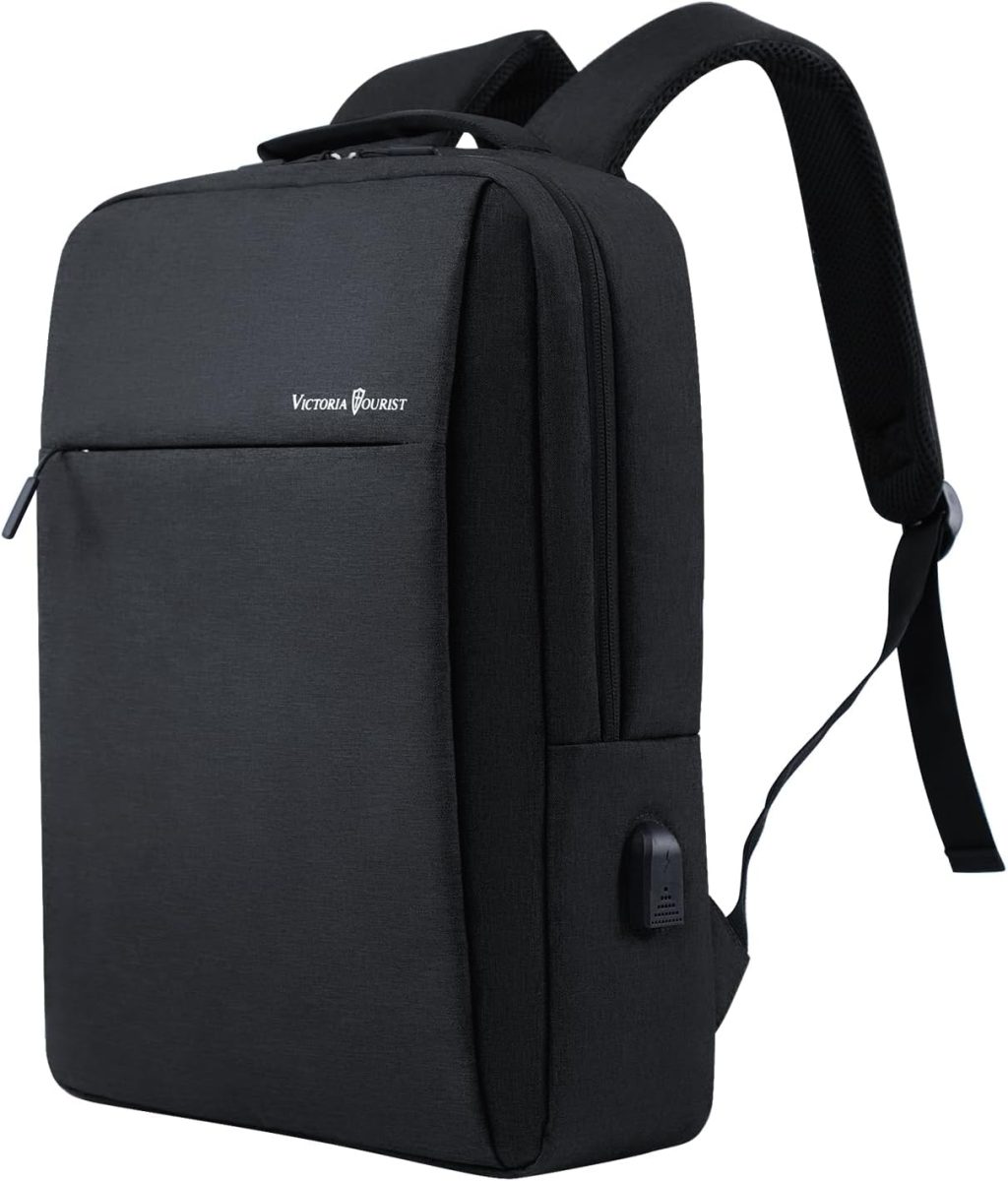 Victoriatourist Laptop Backpack, Business Slim Durable Travel Water Resistant Backpacks with USB Charging Port, College Bookbag Computer Bag Gifts for Men Women Fits 15.6 Inch Notebook(Black) Victoriatourist Laptop Backpack, Business Slim Durable Travel Water Resistant Backpacks with USB Charging Port, College Bookbag Computer Bag Gifts for Men Women Fits 15.6 Inch Notebook(Black)