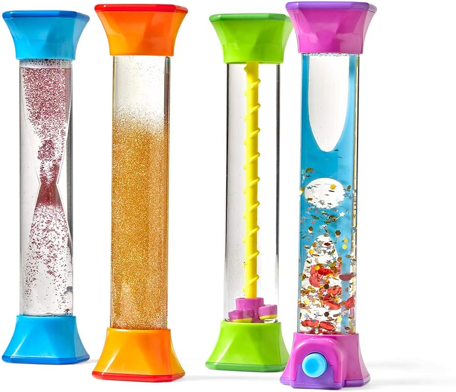 hand2mind Sensory Fidget Tubes, Calming Toys for Kids, Occupational Therapy Toys, Play Therapy, Stress Relief Toy, Comfort Items for Anxiety, Calm Down Corner Supplies (Set of 4) hand2mind Sensory Fidget Tubes, Calming Toys for Kids, Occupational Therapy Toys, Play Therapy, Stress Relief Toy, Comfort Items for Anxiety, Calm Down Corner Supplies (Set of 4)