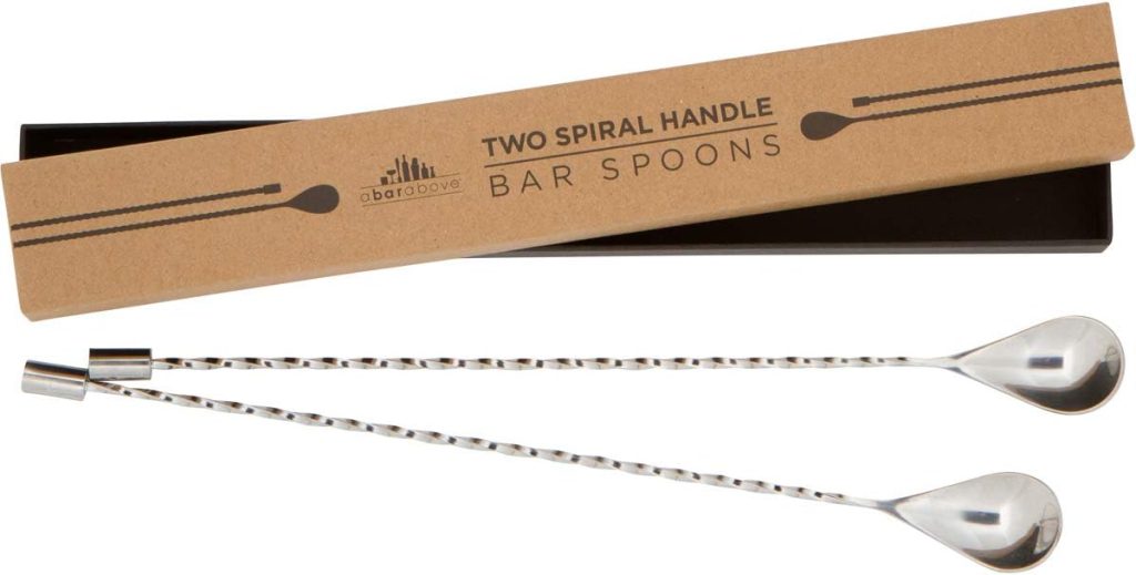 A Bar Above Bar Spoon Set – Spiral Handle Stainless Steel Mixing Spoons for Cocktail Mixer Set to Stir & Layer – Basic Professional or Home Bar Accessories (2 Pcs – 12”) A Bar Above Bar Spoon Set – Spiral Handle Stainless Steel Mixing Spoons for Cocktail Mixer Set to Stir & Layer – Basic Professional or Home Bar Accessories (2 Pcs – 12”)
