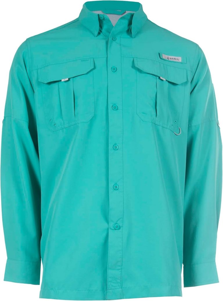 HABIT Men’s Fourche Mountain Long Sleeve River Guide Fishing Shirt – UPF 40+ UV Protection