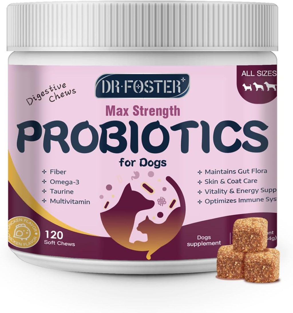 Probiotics for Dogs – Dog Probiotics for Digestive Health, Prebiotic, Digestive Enzymes for Dogs with Pumpkin, Omega-3, 6 Billion CFU Dog Probiotics, Support Gut, Immune, Diarrhea, Dog Allergy Relief Probiotics for Dogs – Dog Probiotics for Digestive Health, Prebiotic, Digestive Enzymes for Dogs with Pumpkin, Omega-3, 6 Billion CFU Dog Probiotics, Support Gut, Immune, Diarrhea, Dog Allergy Relief