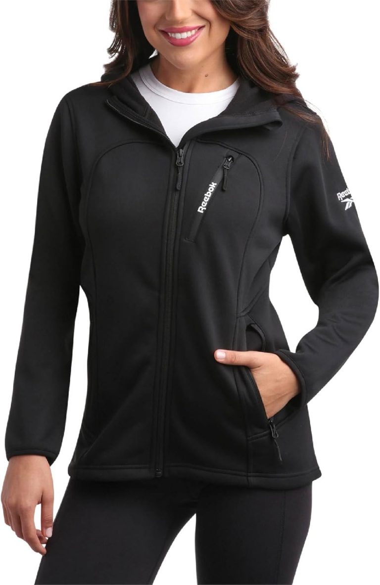 Reebok Women’s Jacket – Active Performance Fleece Lined Softshell Jacket with Hood – Lightweight Jackets for Women (S-3X)