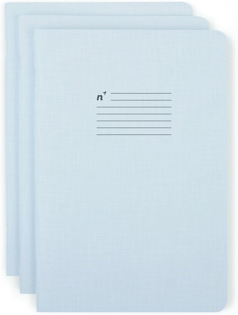 Northbooks A5 Blue Notebooks Lined Ruled (Pack of 3), Sustainably Sourced Premium Papers Made with Pride in USA, Minimal, Natural, Portable, Classy, Flexible Design for Journaling Work, School, WFH