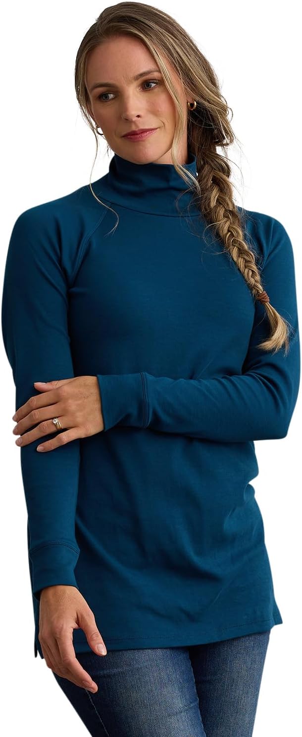 Women’s Luxe Organic 100% Cotton Mock Neck Tunic