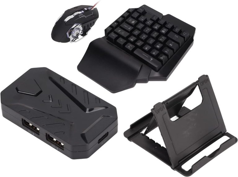 Gaming Keyboard Mouse Converter One Handed Wired Adapter for Mobile Games (Mix Pro+F6 Keyboard+G2 Mouse)