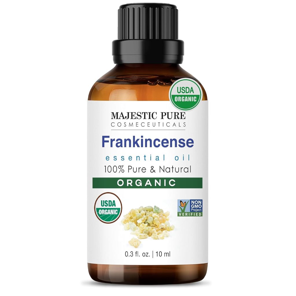 Majestic Pure Organic Frankincense Essential Oil – 100% Pure Frankincense Oil for Pain Relief, Skin Care, Hair Care & Aromatherapy, Premium Grade for Diffuser & Oil Diffuser – 0.3 fl oz Majestic Pure Organic Frankincense Essential Oil – 100% Pure Frankincense Oil for Pain Relief, Skin Care, Hair Care & Aromatherapy, Premium Grade for Diffuser & Oil Diffuser – 0.3 fl oz