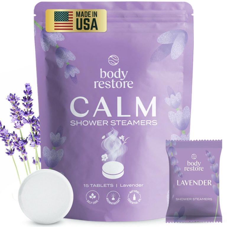 Body Restore Bath Bombs Aromatherapy 15 Pack – Christmas Gifts for Women, Stocking Stuffers, Birthday Gifts for Mom, White Elephant Gift, Travel Essentials – Lavender Shower Steamers