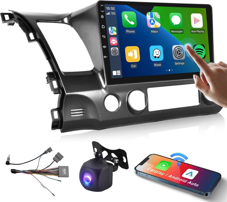 for Honda Civic 2006-2011 Wireless Carplay Android Car Stereo Support Wireless Android Auto with WiFi GPS Navigation AHD Backup Camera FM RDS Radio Receiver EQ HiFi Steering Wheel Controls