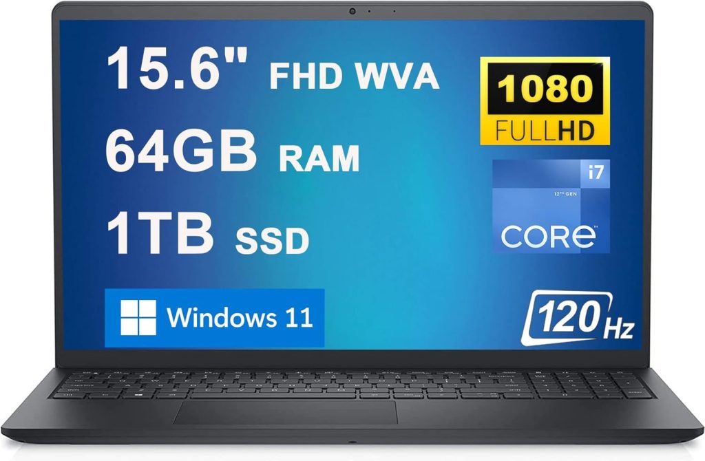Dell Inspiron 15 3000 3520 Business Laptop 15.6″ FHD WVA Anti-Glare 120Hz Display 12th Generation Intel 10-Core i7-1255U Processor 64GB RAM 1TB SSD Intel Iris Xe Graphics HDMI Win11 Black Dell Inspiron 15 3000 3520 Business Laptop 15.6″ FHD WVA Anti-Glare 120Hz Display 12th Generation Intel 10-Core i7-1255U Processor 64GB RAM 1TB SSD Intel Iris Xe Graphics HDMI Win11 Black