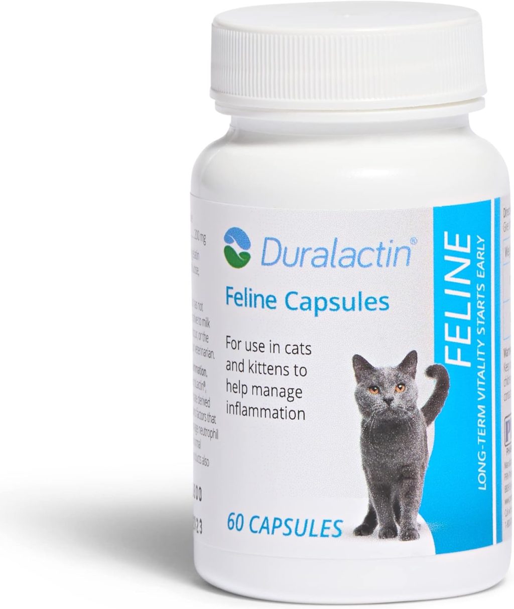 PRN Pharmacal Duralactin Feline – Joint Health Supplement for Cats & Kittens Supports Chronic Soreness, Joint Health & Overall Wellness – Gelatin Capsules Containing Dried Milk Protein – 60 Capsules PRN Pharmacal Duralactin Feline – Joint Health Supplement for Cats & Kittens Supports Chronic Soreness, Joint Health & Overall Wellness – Gelatin Capsules Containing Dried Milk Protein – 60 Capsules