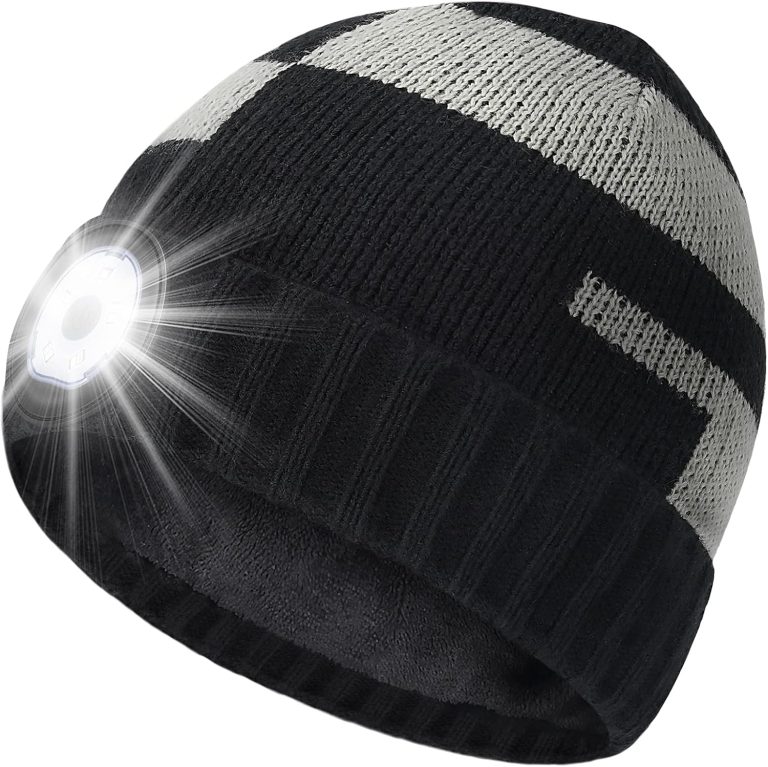 HIGHEVER LED Beanie Hat with Light: Christmas Stocking Stuffers for Men Adult Winter Gift