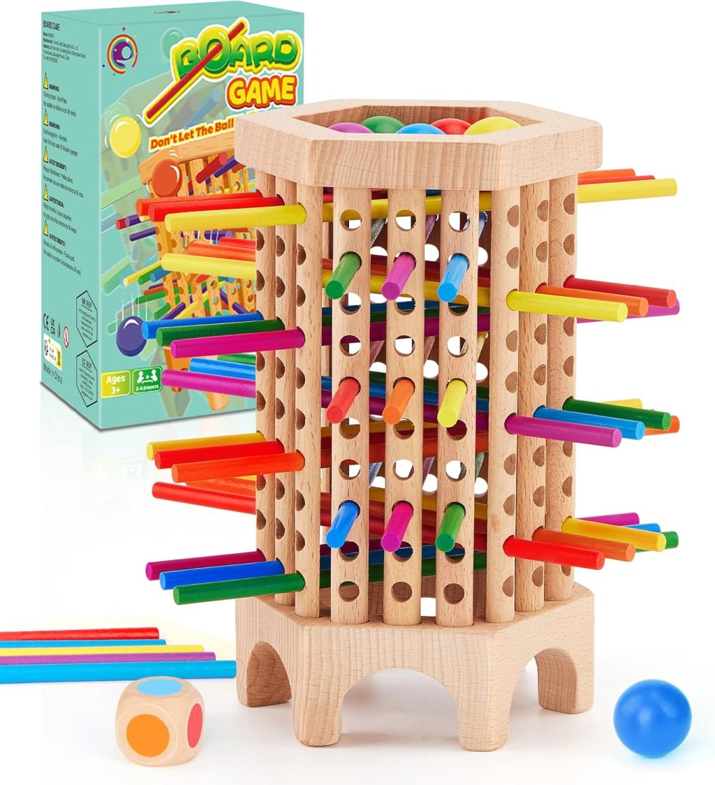 Montessori Game Wooden Board Games for Kids 4-6-8-12, 36 Colorful Stick Math Educational Toys Dice Games for 3 4 5 6 Year Olds, Classic Fun Kerplunk Games for Family Game Night for 2-6 Players Gift Montessori Game Wooden Board Games for Kids 4-6-8-12, 36 Colorful Stick Math Educational Toys Dice Games for 3 4 5 6 Year Olds, Classic Fun Kerplunk Games for Family Game Night for 2-6 Players Gift