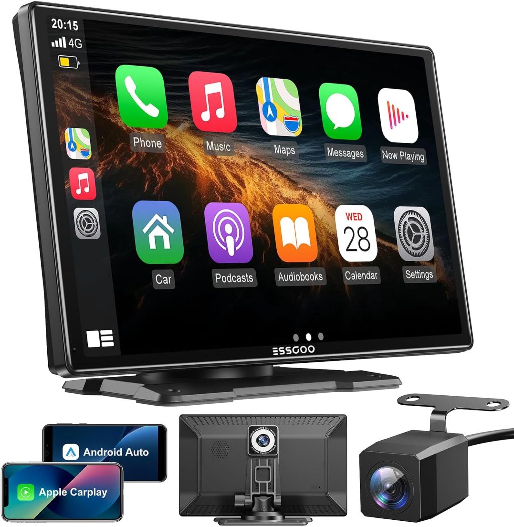 A-pple CarPlay & Android Auto,9 inch IPS Carplay Display,with 4K dashcam, 1080P Rear View Camera,carplay auto with Bluetooth 5.0/FM/Siri/G-oogle/Mirror Link/64G TF/AUX A-pple CarPlay & Android Auto,9 inch IPS Carplay Display,with 4K dashcam, 1080P Rear View Camera,carplay auto with Bluetooth 5.0/FM/Siri/G-oogle/Mirror Link/64G TF/AUX