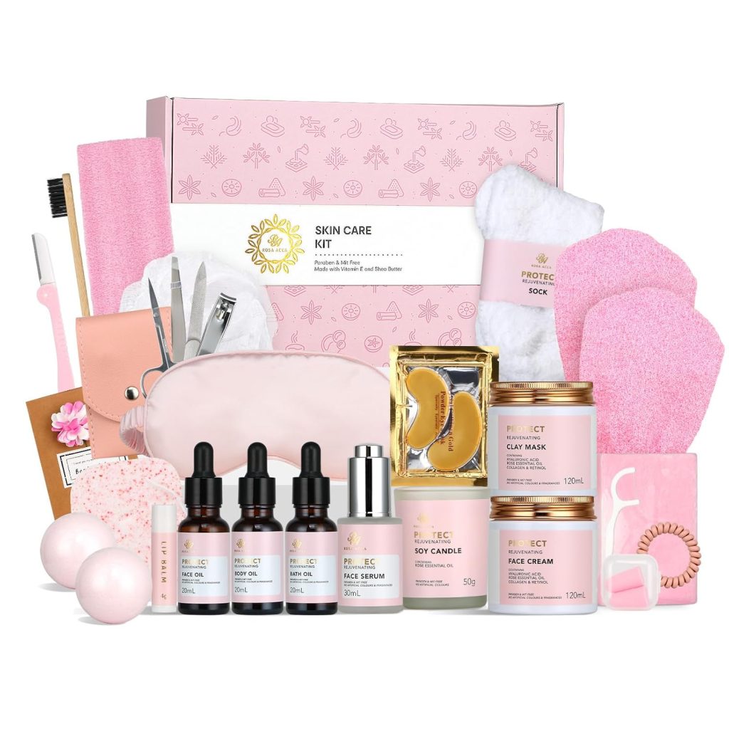 Spa Gifts for Women, 28pcs Rose Facial Skin Care Set includes Face Cream,Bath Oil,Shower Accessories. Body & Facial Kit for Women, Birthday Gift for Women, Mother’s Day Gift Spa Gifts for Women, 28pcs Rose Facial Skin Care Set includes Face Cream,Bath Oil,Shower Accessories. Body & Facial Kit for Women, Birthday Gift for Women, Mother’s Day Gift