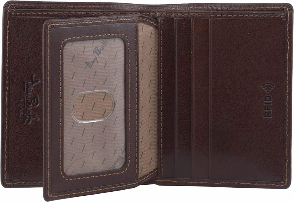 Tony Perotti Men’s Italian Leather Bifold Wallet With ID Window Flap, Card Holders, Pockets – Eco-Friendly Vegetable-Tanned Full Grain Leather Wallet Made in Italy – Brown Tony Perotti Men’s Italian Leather Bifold Wallet With ID Window Flap, Card Holders, Pockets – Eco-Friendly Vegetable-Tanned Full Grain Leather Wallet Made in Italy – Brown