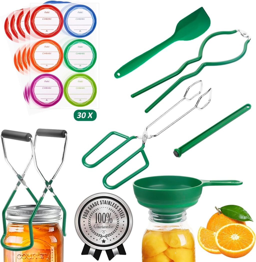 Canning Supplies Starter Kit – Canning Kits Set for Beginners, Canning Tools Utensil Set, Canning Accessories, Canning Equipment, Canning Essentials, Food Grade, Green V186 Canning Supplies Starter Kit – Canning Kits Set for Beginners, Canning Tools Utensil Set, Canning Accessories, Canning Equipment, Canning Essentials, Food Grade, Green V186
