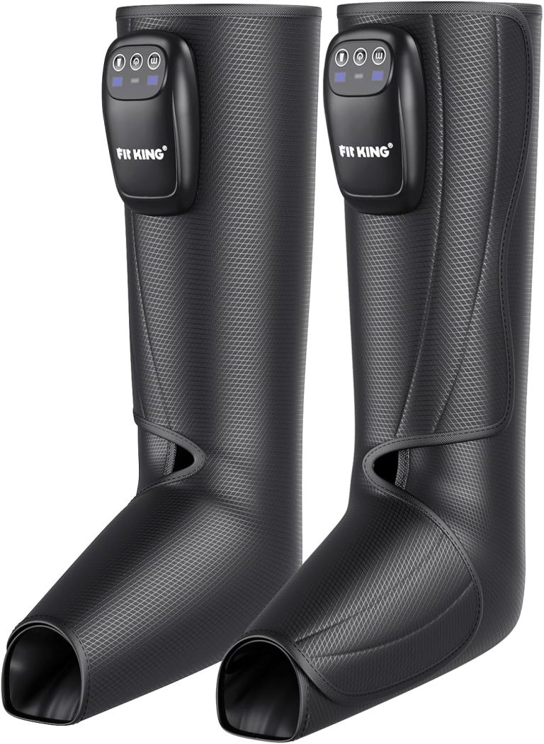 FIT KING Upgraded Cordless Leg Foot Massager for Pain Relief and Circulation, Relax Recovery, Rechargeable & Portable Compression Boots Calf Compression with Travel Bag – Healthy Gift Idea