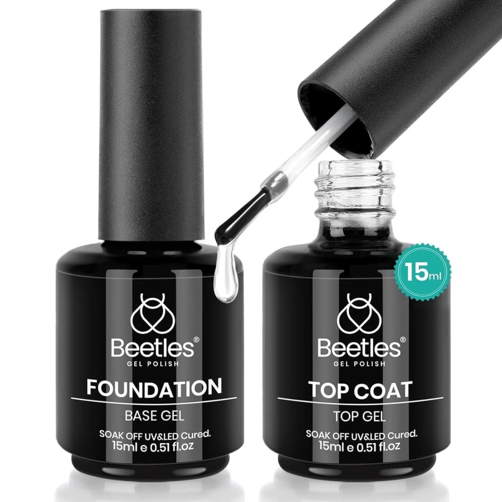 Beetles 2 Pcs 15ml No Wipe Gel Top Coat and Base Coat Set – Shine Finish and Long Lasting, Soak Off LED Nail Lamp Gel Base Top Coat Finish Nail Art Design Manicure Gifts for Women Beetles 2 Pcs 15ml No Wipe Gel Top Coat and Base Coat Set – Shine Finish and Long Lasting, Soak Off LED Nail Lamp Gel Base Top Coat Finish Nail Art Design Manicure Gifts for Women