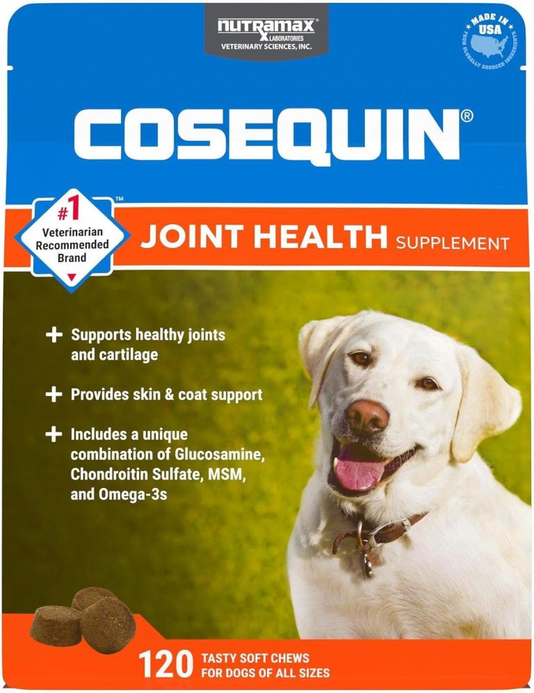 Cosequin Joint Health Supplement for Dogs – With Glucosamine, Chondroitin, MSM, and Omega-3’s, 120 Soft Chews
