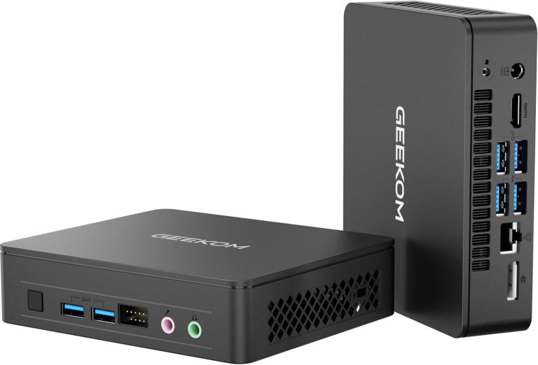 GEEKOM Air12 Lite Mini PC, Intel 12th Gen Alder Lake N100 (up to 3.4GHz), 8GB DDR4 RAM 256GB PCIe M.2 SSD, Home/Business Mini Desktop Computer, 4K Dual Display/HDMI 2.0/WiFi 5/BT5.1/Windows 11 Pro