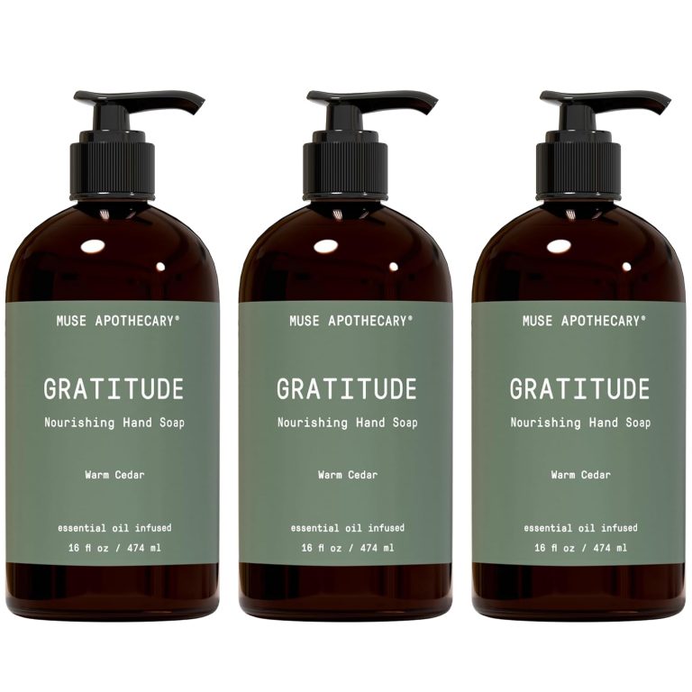 Muse Bath Apothecary Hand Ritual – Botanical Collection – Aromatic and Nourishing Hand Soap, Infused with Natural Aromatherapy Essential Oils – 16 oz, Warm Cedar, 3 Pack