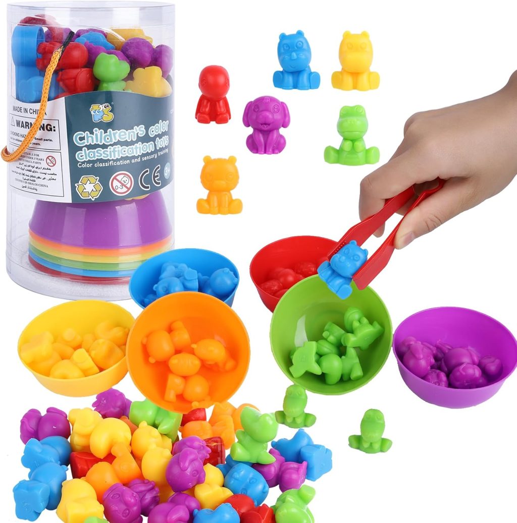 TSYAN Color Sorting Toys for Toddlers,Counting Animals Sorting Matching Games Montessori Educational Preschool Learning Activities Math Sensory Traning Games for Boys Girls TSYAN Color Sorting Toys for Toddlers,Counting Animals Sorting Matching Games Montessori Educational Preschool Learning Activities Math Sensory Traning Games for Boys Girls