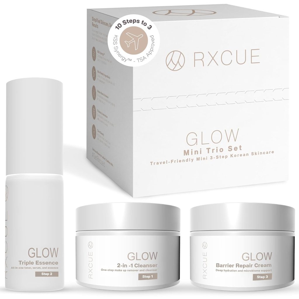 Glow Mini Trio Skin Care Set: Mini Skincare Travel Kit for Women, 10-to-3 Step Korean Skin Care Set for Glass Skin, Travel Size Skincare Set, Travel Beauty & Women Travel Gift Set 1.01 fl oz Glow Mini Trio Skin Care Set: Mini Skincare Travel Kit for Women, 10-to-3 Step Korean Skin Care Set for Glass Skin, Travel Size Skincare Set, Travel Beauty & Women Travel Gift Set 1.01 fl oz