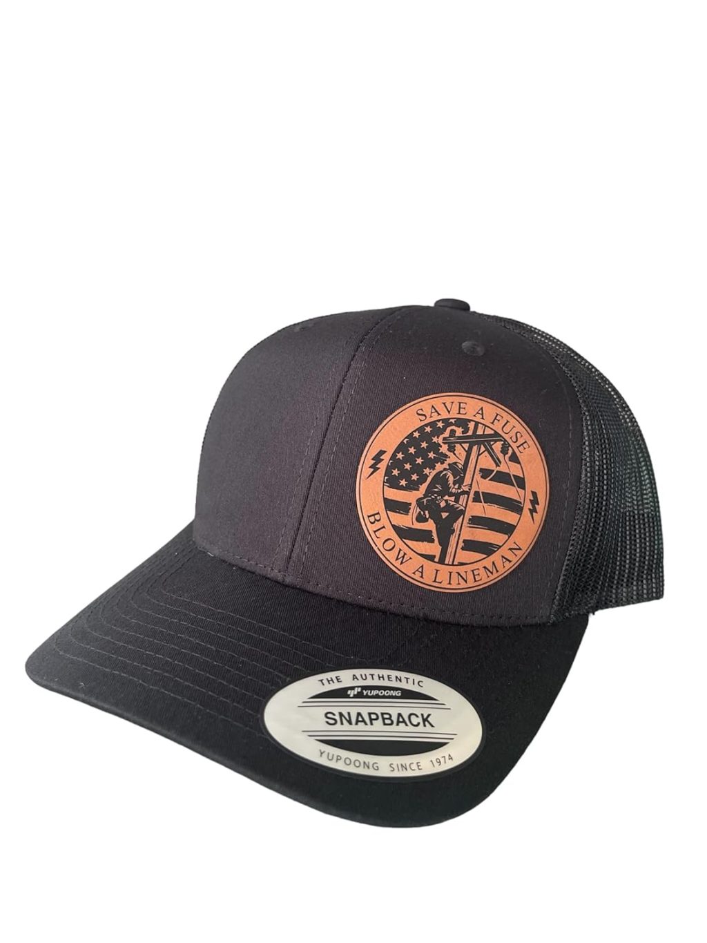 BUBBLEHEAD INK Handmade Save A Fuse Blow A Lineman Trucker Hat, Lineman Gifts Funny, Lineman Birthday Gifts For Men, Him (Black – Save A Fuse) BUBBLEHEAD INK Handmade Save A Fuse Blow A Lineman Trucker Hat, Lineman Gifts Funny, Lineman Birthday Gifts For Men, Him (Black – Save A Fuse)
