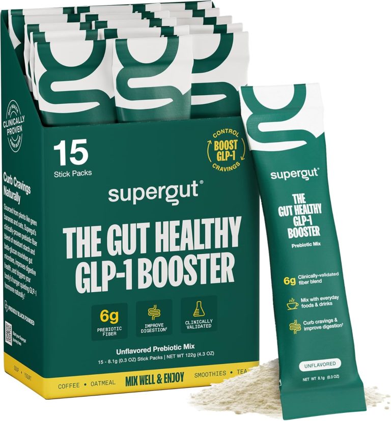 Gut Healthy GLP-1 Booster | High Fiber Supplement Mix | May Support Digestion | No Sugar | Soy Free | Keto Friendly | Unflavored Plant Based Powder (15 Servings, 1 Box)