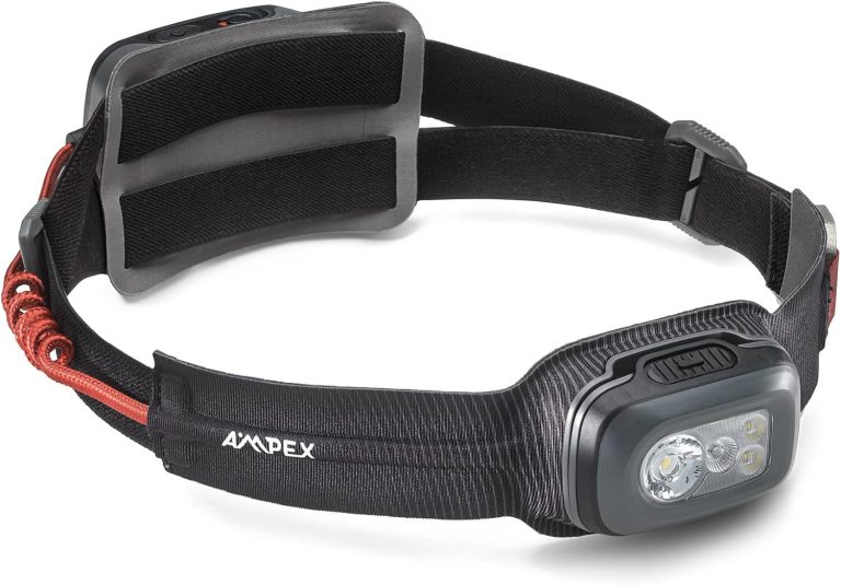 AMPEX Head Lamp – Comfortable, Waterproof Headlamp Rechargeable with Bright LED, 240h Runtime, Red Mode, Outdoor Use, Hiking, Backpacking – 600 Lumens
