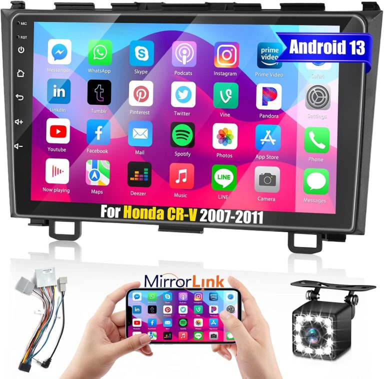 Roinvou Car Radio for Honda CR-V 2007 2008 2009 2010 2011: [1G+32G] 9 inch Car Stereo with Mirror Link, Touch Screen Upgrade for CRV with GPS Bluetooth WiFi SWC FM RDS Backup Camera