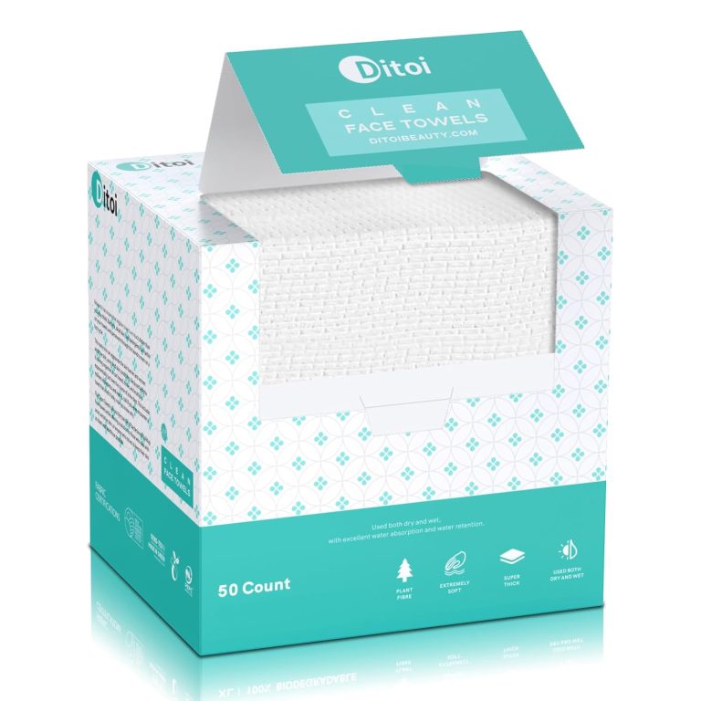 Face Towels, 10″×12″ Disposable Face Towel, Face Towelettes XL, Ultra Soft Makeup Remover Dry Wipes, Thick Face Towel for Sensitive Skin, 50 Count (1 Pack)