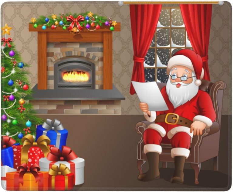 Santa Claus is Reading The List of Gifts Mouse Pad 7×9 in Waterproof Non-Slip Rubber Mouse Pad for Laptop Office Desk Accessories Gaming Mouse Pad