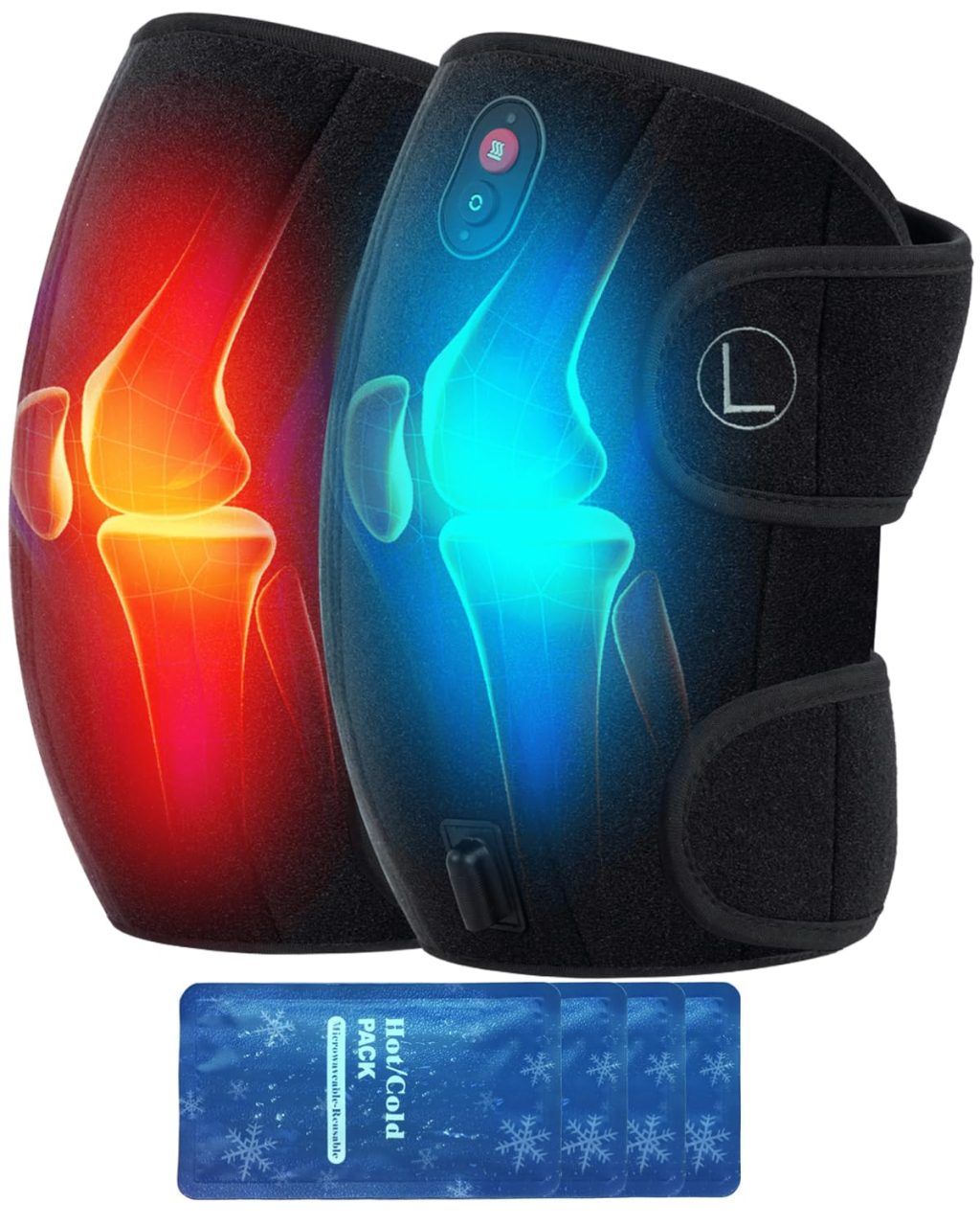 CooCoCo Knee Massager with Heat/Cold, FSA or HSA Eligible, Heated Knee Brace for Pain Relief, Heating Pad for Knee, Elbows, Knee Wrap&Warmer with 45 min Auto off, Gifts for Men Dad Husband CooCoCo Knee Massager with Heat/Cold, FSA or HSA Eligible, Heated Knee Brace for Pain Relief, Heating Pad for Knee, Elbows, Knee Wrap&Warmer with 45 min Auto off, Gifts for Men Dad Husband