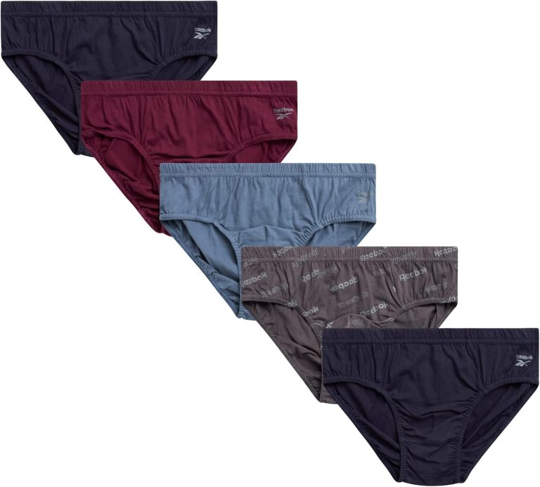 Reebok Men’s Briefs – 5 Pack Soft Stretch Low Rise Mens Briefs with Contour Pouch – Classic Underwear Briefs for Men (S-XL)