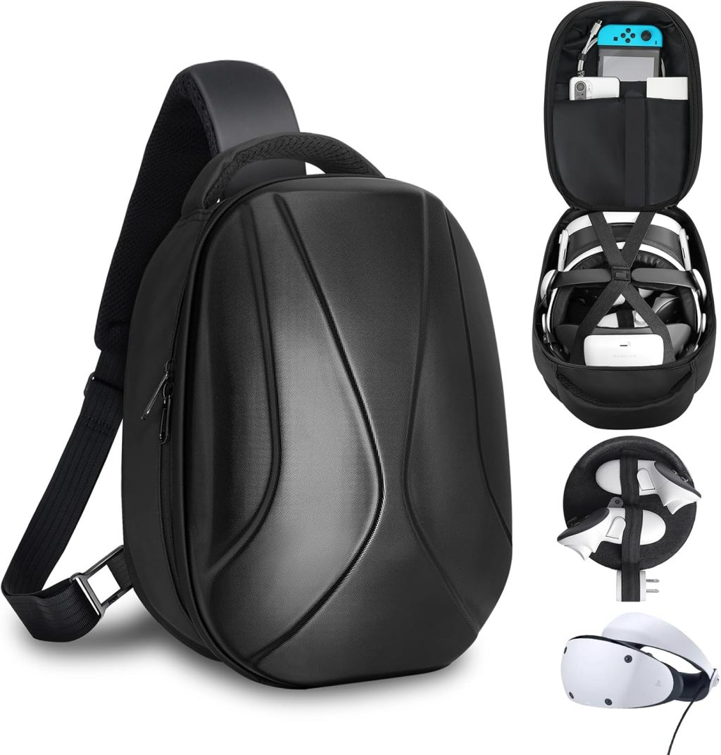 Carrying Case for Oculus Meta Quest 3/Quest 3S/Quest 2 & PS VR2, Hard Crossbody Bag with Expension Zipper Fits Battery Head Strap & Accessories, Ultra Unique Design for Comfort Travel Carrying Case for Oculus Meta Quest 3/Quest 3S/Quest 2 & PS VR2, Hard Crossbody Bag with Expension Zipper Fits Battery Head Strap & Accessories, Ultra Unique Design for Comfort Travel
