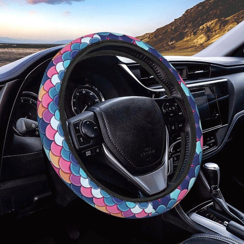 Foruidea Colorful Mermaid Scale Car Steering Wheel Cover Neoprene Automotive Steering Wheel Cover Anti Slip and Sweat Absorption Auto Car Wrap Cover Fit Most Cars 15 Inch Foruidea Colorful Mermaid Scale Car Steering Wheel Cover Neoprene Automotive Steering Wheel Cover Anti Slip and Sweat Absorption Auto Car Wrap Cover Fit Most Cars 15 Inch