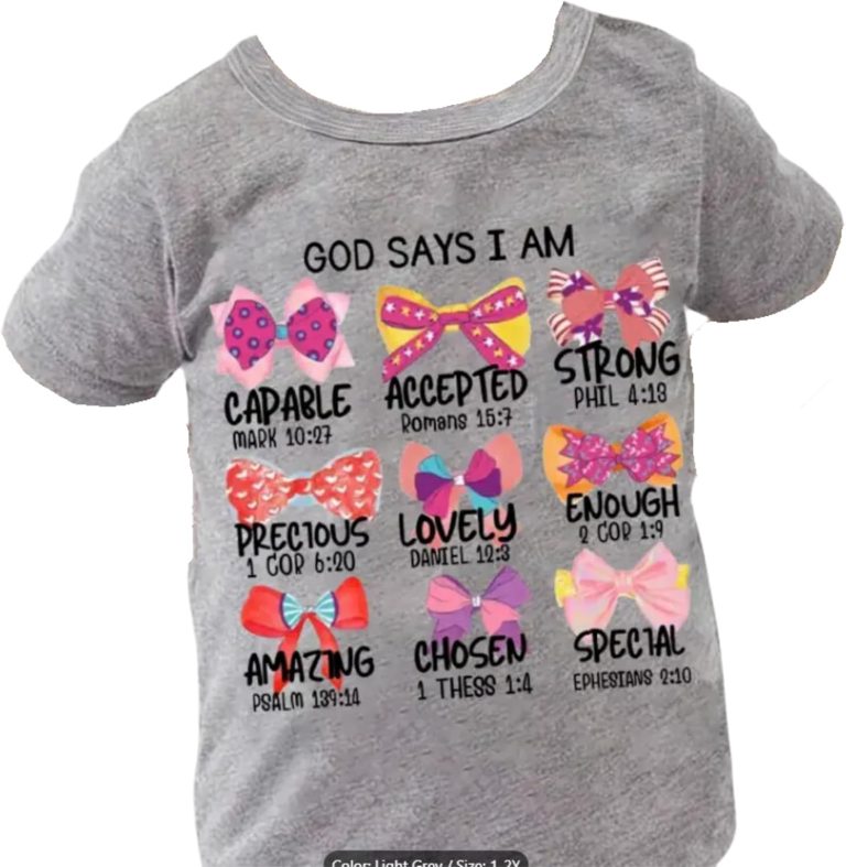 Christian Kids T-Shirt – Soft Shirt – Eco-Friendly Print – Proudly Show Your Love for Jesus – Everyday Wear