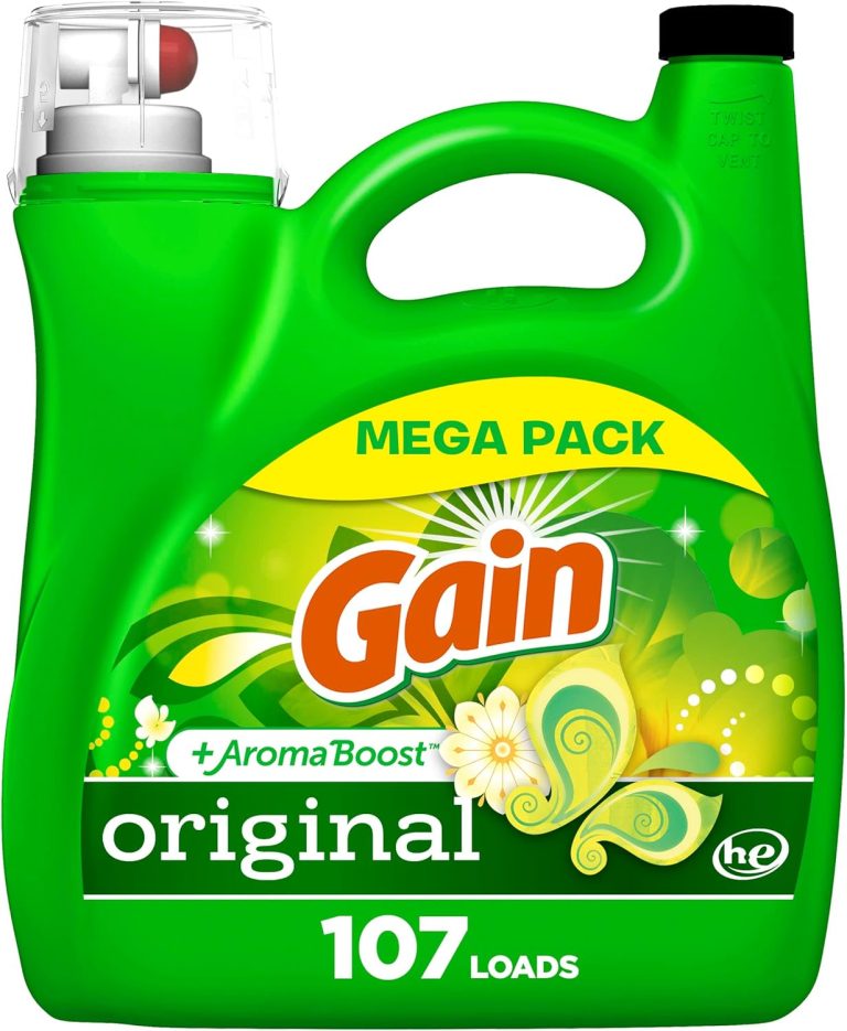 Gain + Aroma Boost Laundry Detergent Liquid, Original Scent, 107 Loads, 154 fl oz, HE Compatible Laundry Soap with Febreze and Oxi, Gain Laundry Detergent, Liquid Laundry Detergent